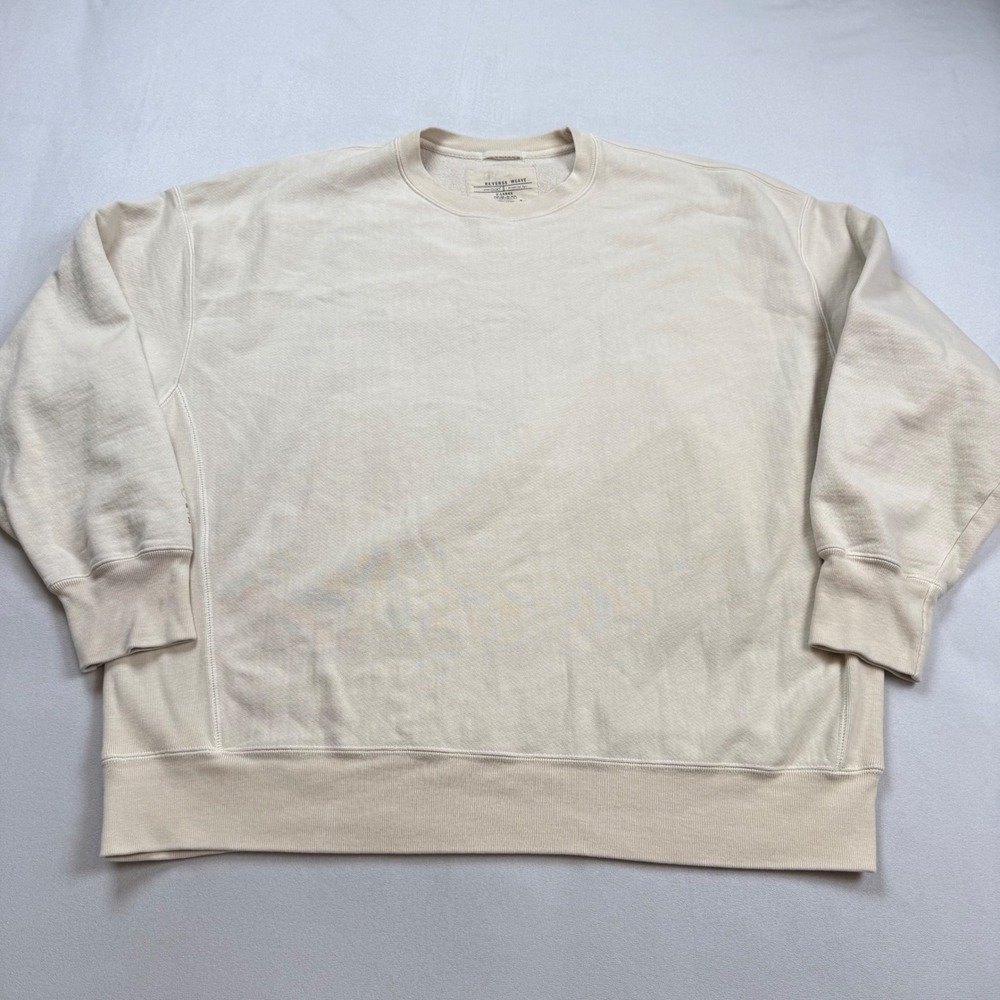 Champion Reverse Weave Eco Future Sweatshirt Mens XL Cream Oatmeal Botanical Dye